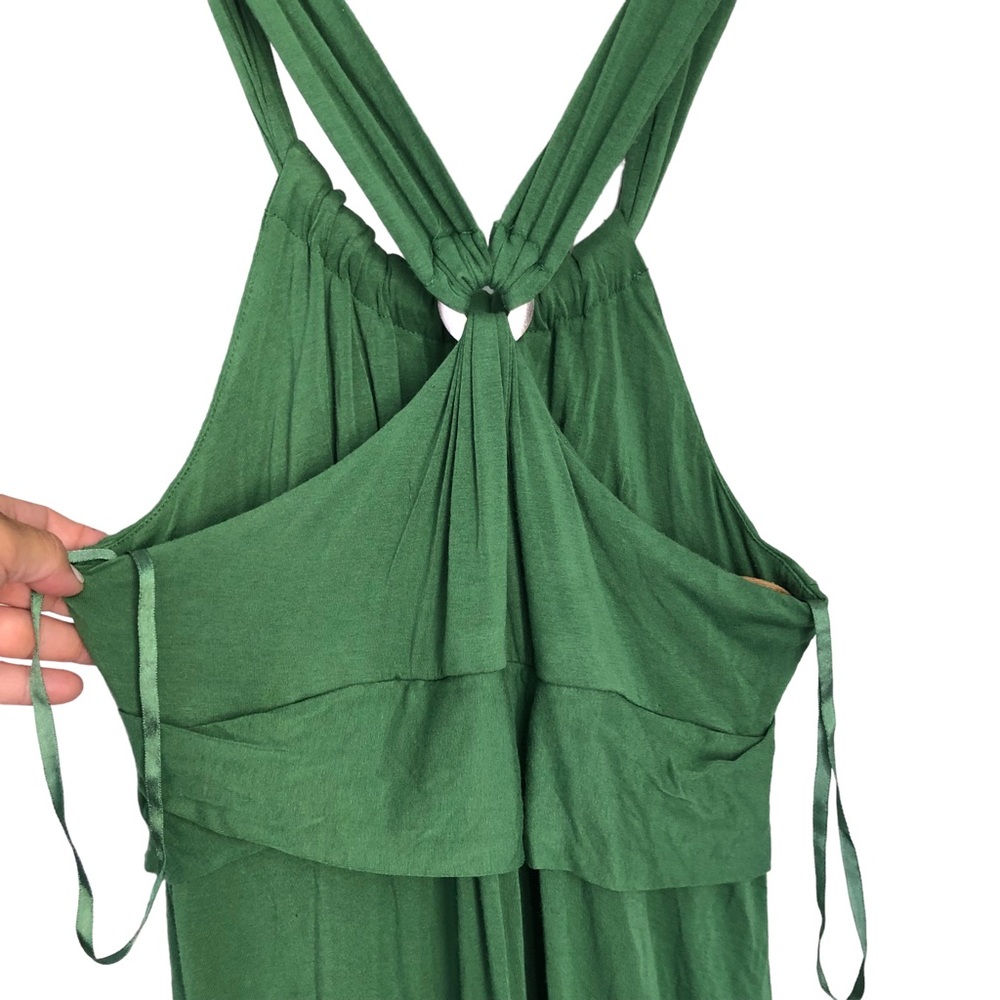 Max Studio Green Maxi Halter Strap Dress SZ L. Viscose/ spandex - Picture 12 of 16
